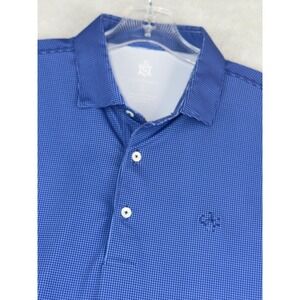 Turtleson Performance Mens Large Blue Micro Houndstooth Augusta CC Polo Shirt